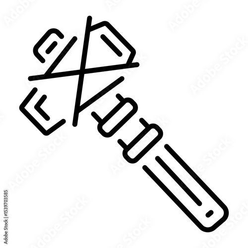 An outline style icon showing stone hammer