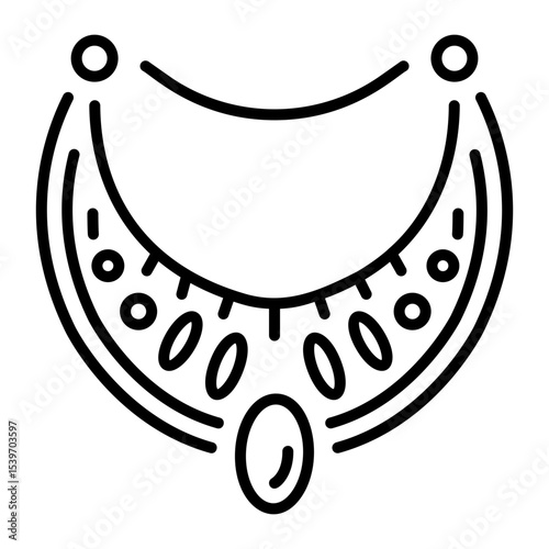 A line style icon showing ancient necklace