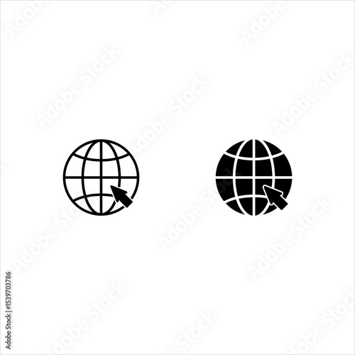 Open web icon set in trendy flat style isolated on white background. Website pictogram. Internet symbol for your website design, logo, app, UI. Vector illustration, EPS10.