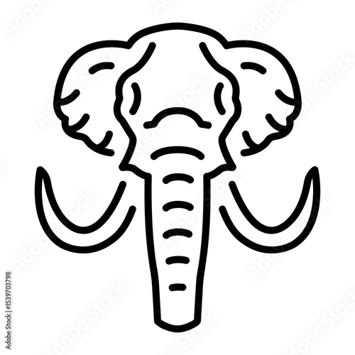 A linear style icon showing mammoth