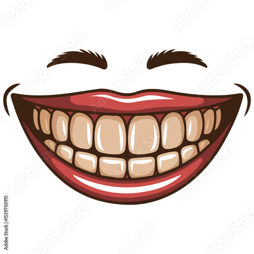 cartoon mouth icon isolated vector illustration on white