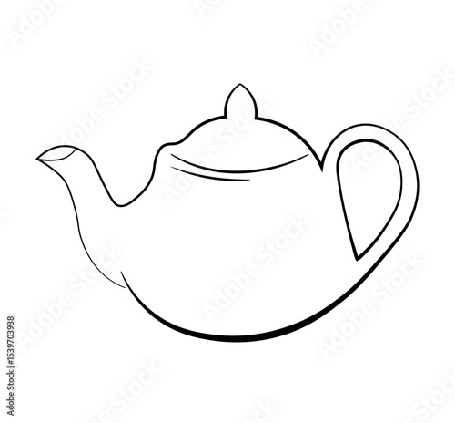 teapot with handle vector drawing