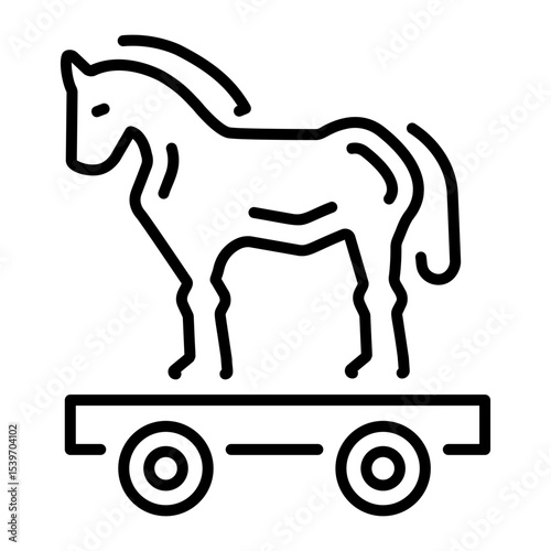 A line style icon showing trojan horse