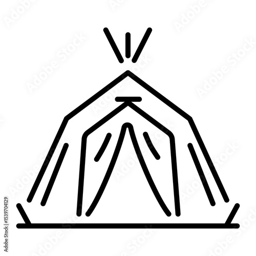 An outline style icon showing teepee