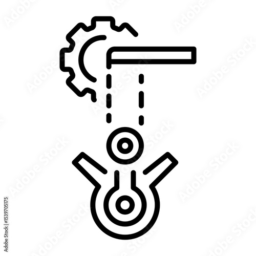 A line style icon showing pulley wheel