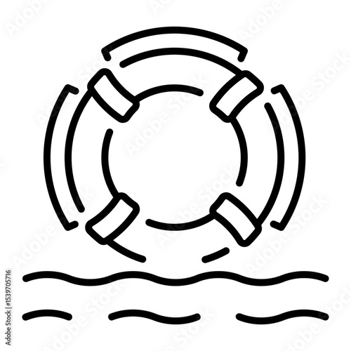 A linear style icon representing lifebuoy