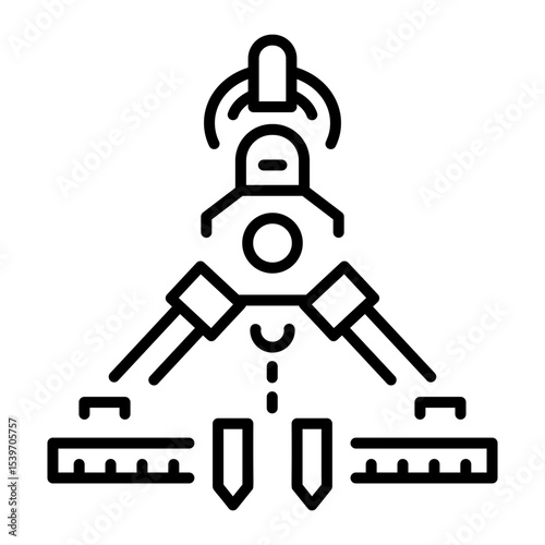 A linear style icon representing gripper