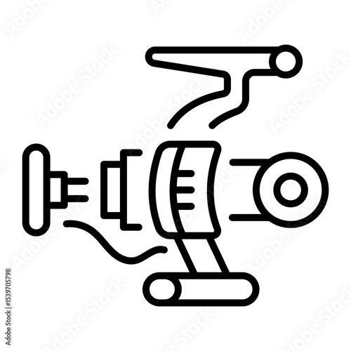 A line style icon showing spinning reel