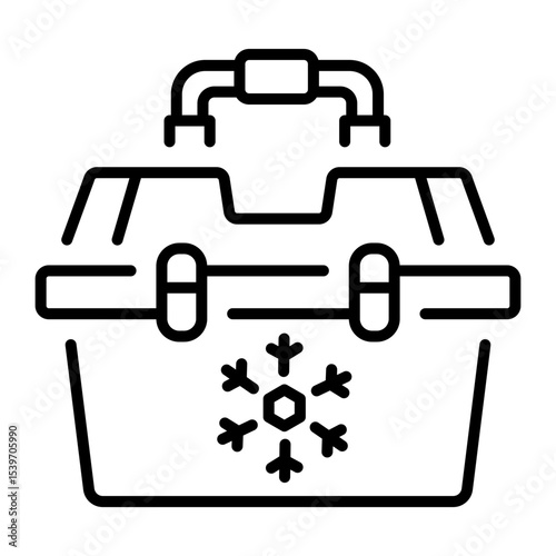 A line style icon showing fishing cooler