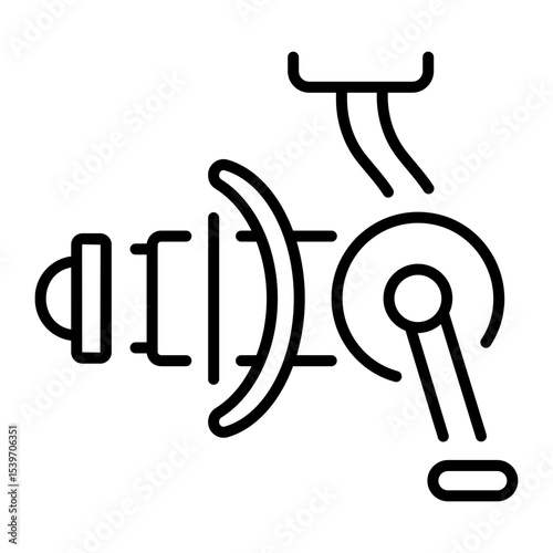 An outline style icon depicting spinning rod