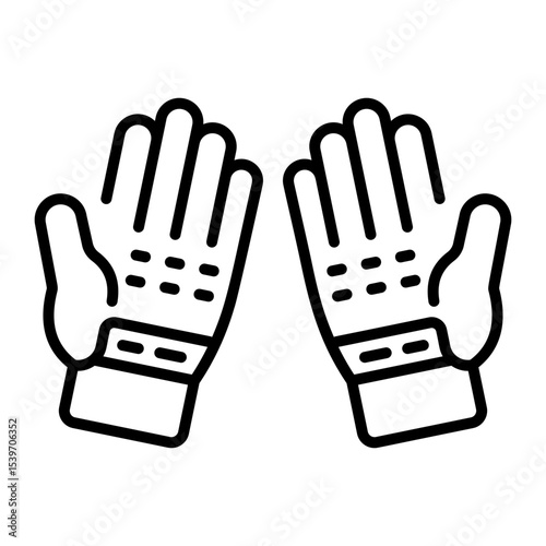 A line style icon showing gloves