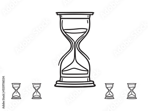 Classic hourglass simple line art vector illustration design