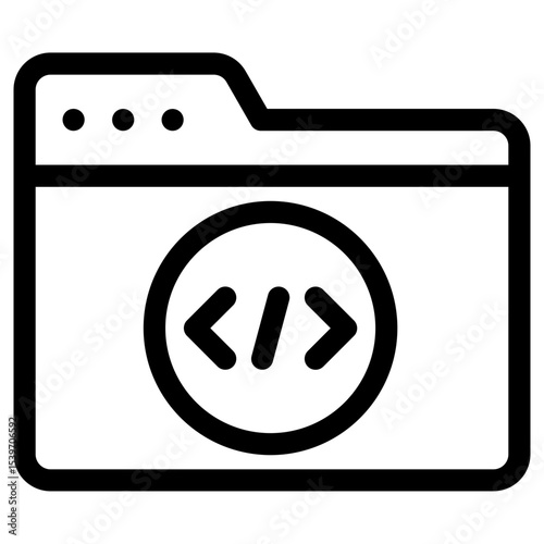 Coding Folder line icon