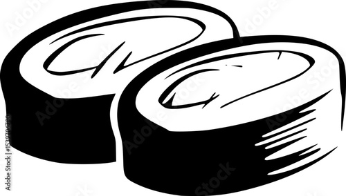 Sushi Black Silhouette Vector Japanese Food Art
