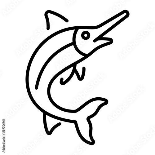 A line style icon showing swordfish