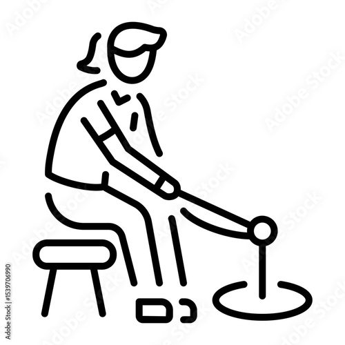 An outline style icon depicting ice hole