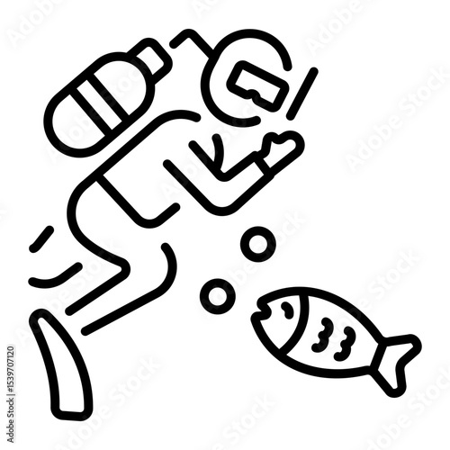 A linear style icon representing scuba diver