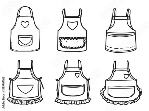 classic kitchen apron simple line art vector design