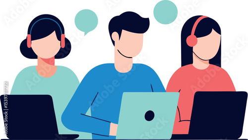 Call Center Employees Assisting Customers From Remote