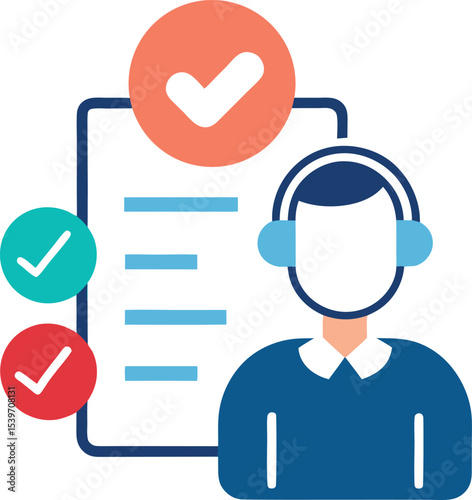 Customer Support Vector With Checklist And Verified Tasks