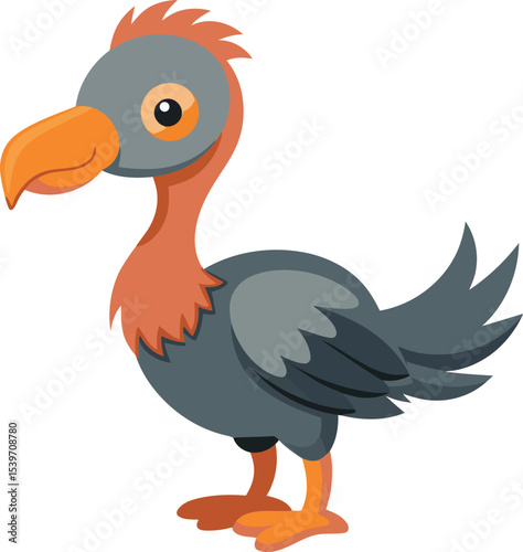 A cute and colorful dodo vector illustration, modern illustration of dodo, cartoon vector art of dodo, dodo vector icon design