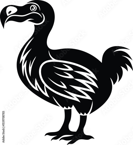 Modern and unique dodo vector illustration, dodo silhouette vector art, line art of dodo vector, vector icon of dodo