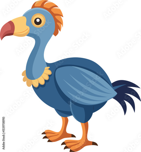 A cute and colorful dodo vector illustration, modern illustration of dodo, cartoon vector art of dodo, dodo vector icon design