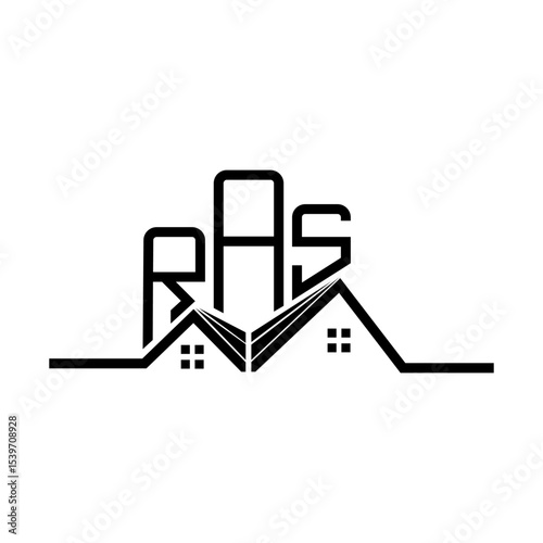 RAS Real State logo design, RAS simple and modern logo. RAS luxurious alphabet design