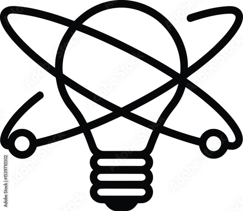 Innovative Ideas Atomic Lightbulb Concept Illustration