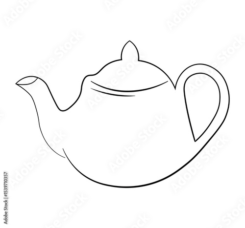 teapot with handle vector drawing