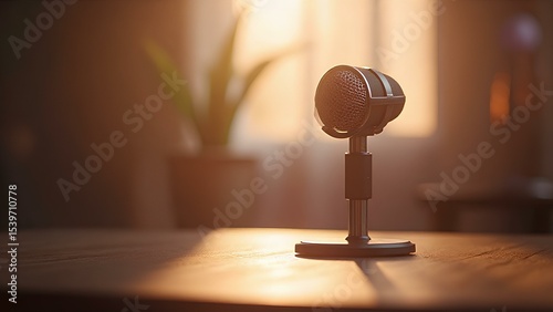 A lonely microphone without an audience Generative AI