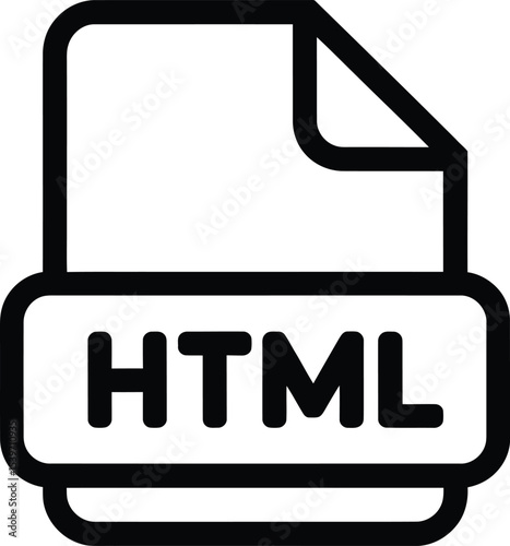 HTML File Icon  A Clean, Vector Illustration of an HTML Document