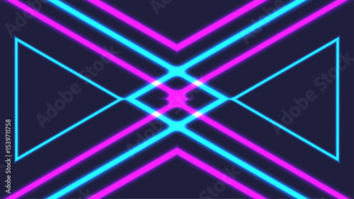 Neon Abstract Geometric Pattern with Vibrant Blue and Pink Lines