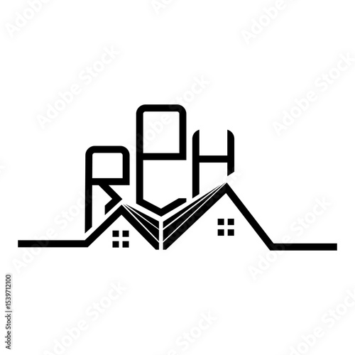 RPH Real State logo design, RPH simple and modern logo. RPH luxurious alphabet design