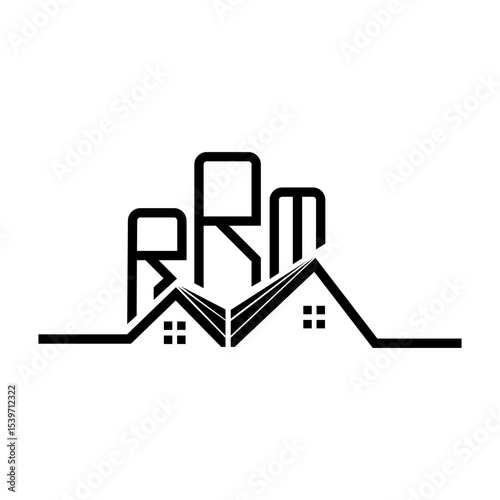 RRM Real State logo design, RRM simple and modern logo. RRM luxurious alphabet design