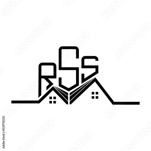 RSS Real State logo design, RSS simple and modern logo. RSS luxurious alphabet design