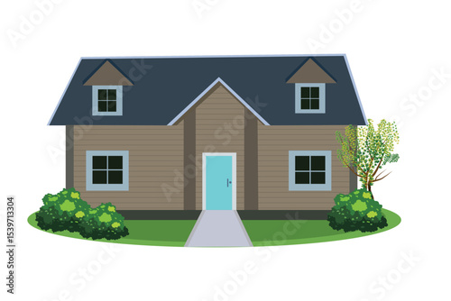 House Vector illustration on isolated white background.
