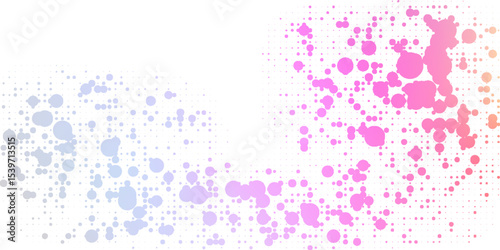 Colorful Gradient Dotted Background with Abstract Particle Spread Pattern Illustration