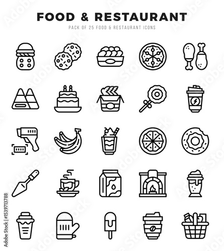 Food and Restaurant icon pack for your website. mobile. presentation. and logo design.
