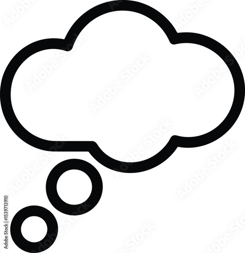 Vector Illustration Thought Bubble Icon,  Thinking Cloud, Idea Concept