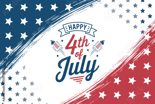 Happy th of july patriotic background design with stars and stripes for independence day celebration