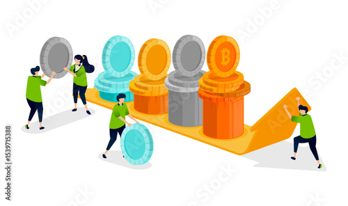 People follow and analyze bitcoin and crypto trend directions using arrows to predict market movements and identify rising or falling investment potential