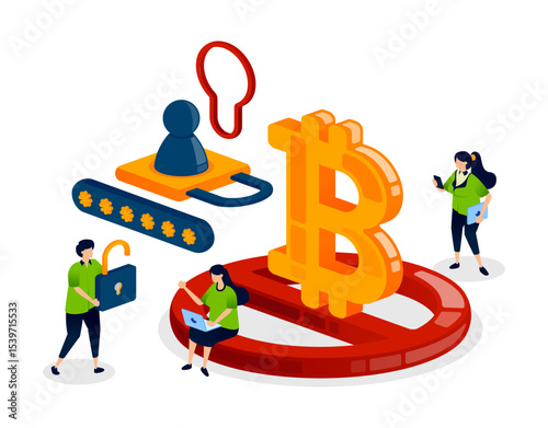 People try to access restricted or prohibited bitcoin and crypto accounts, facing locked access and digital security in financial transactions