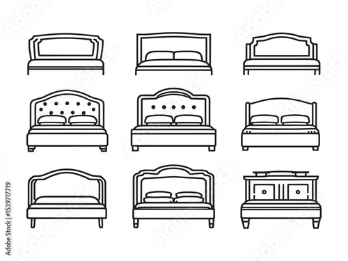 classic wooden headboard linear art vector image