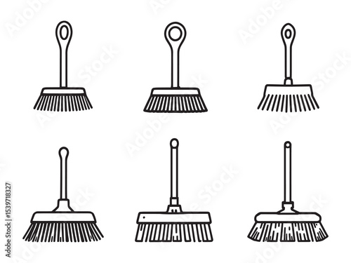 clean and clear broom holder line art vector image