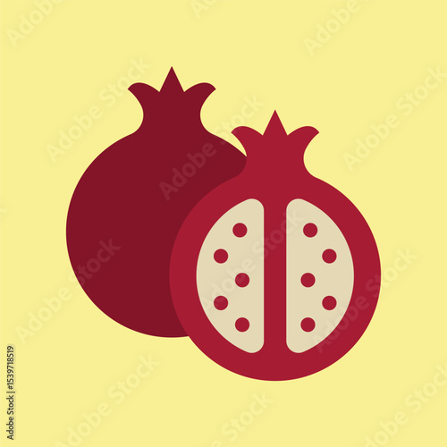 Vibrant fruit icon in red tone for health, organic food, and snack design.