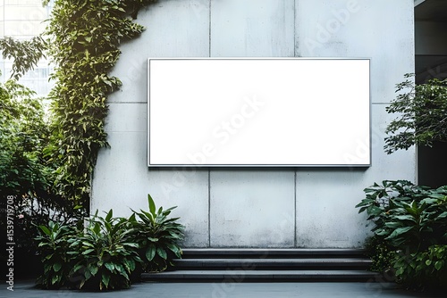 Modern Urban Setting Featuring a Blank Billboard: Strategic Cityscape Display for High-Impact Visual Branding