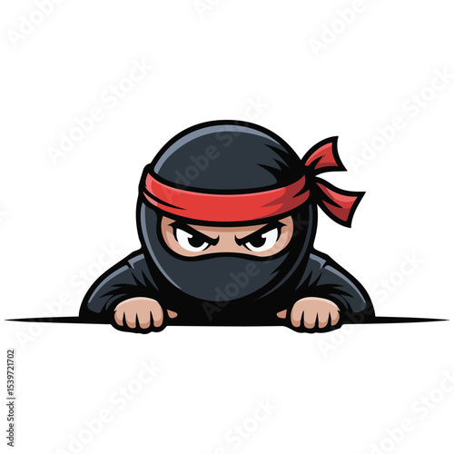 vector graphic of ninja isolated illustration on white