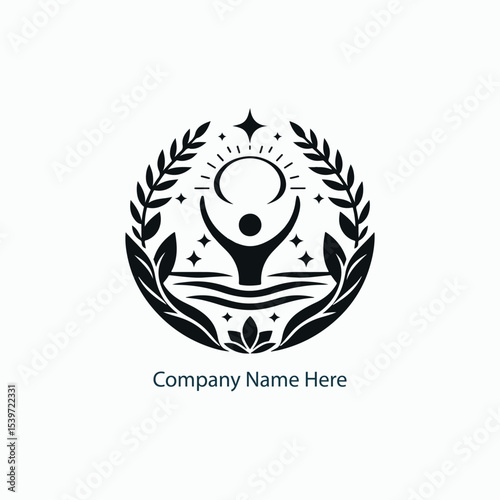 wellness logo design vector 
