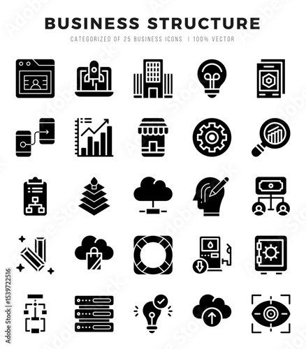icons set. Business Structure for web. app. vector illustration.